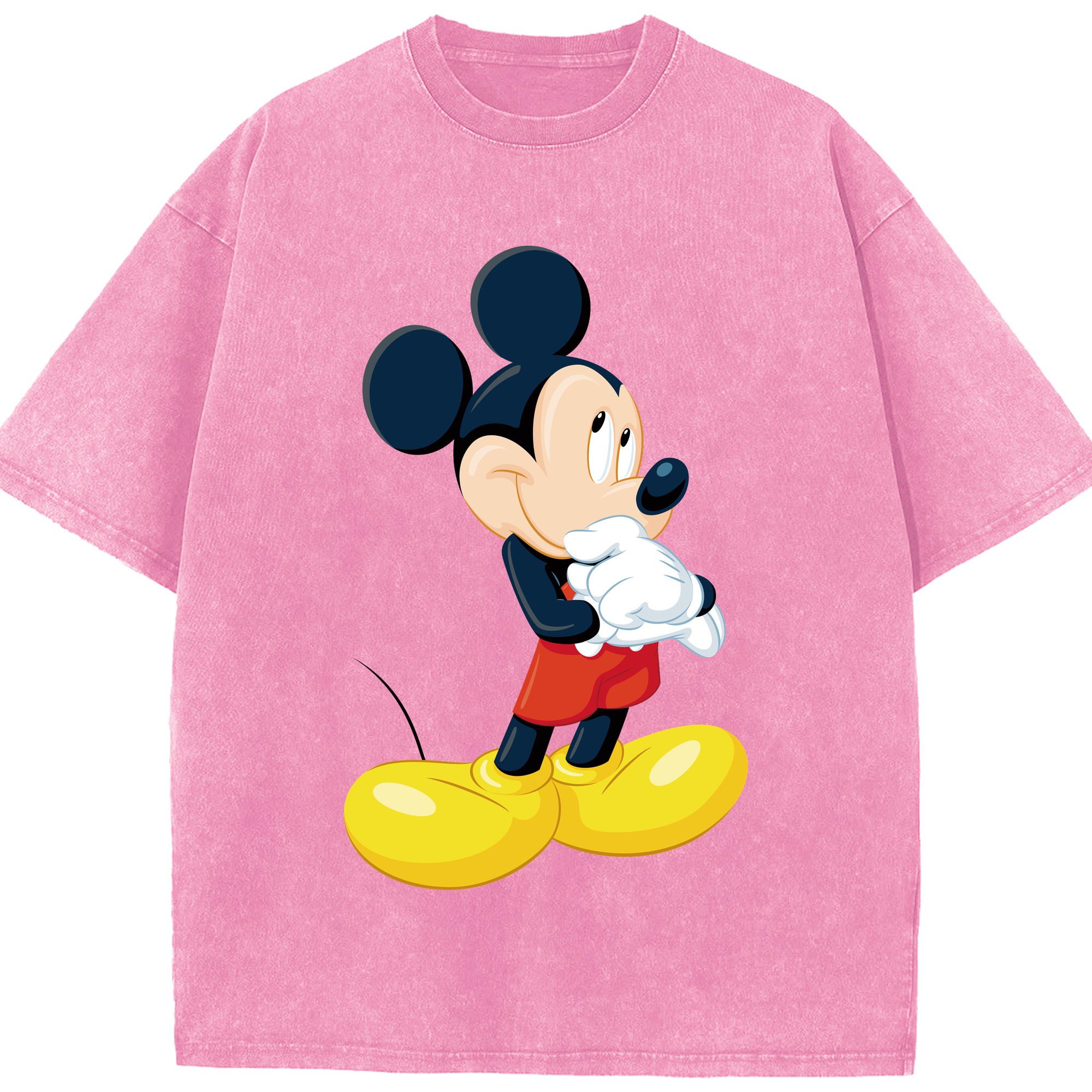 （画像用） ミッキーマウス Mickey Mouse 綿100% ヴィンテージ風 半袖Tシャツ（フロントプリント）